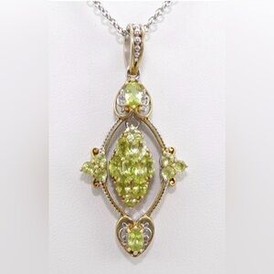Gems en Vogue 2.50ctw Chrysoberyl Ornate Cluster Pendant